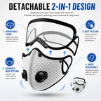 😷 Reusable Carbon Filter Dust Mask with Adjustable Goggles ❤️