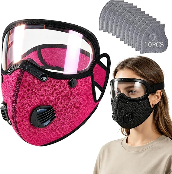 😷 Reusable Carbon Filter Dust Mask with Adjustable Goggles ❤️