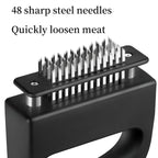🥩 Meat Tenderizer with 48 Stainless Steel Ultra Sharp Needle Blades