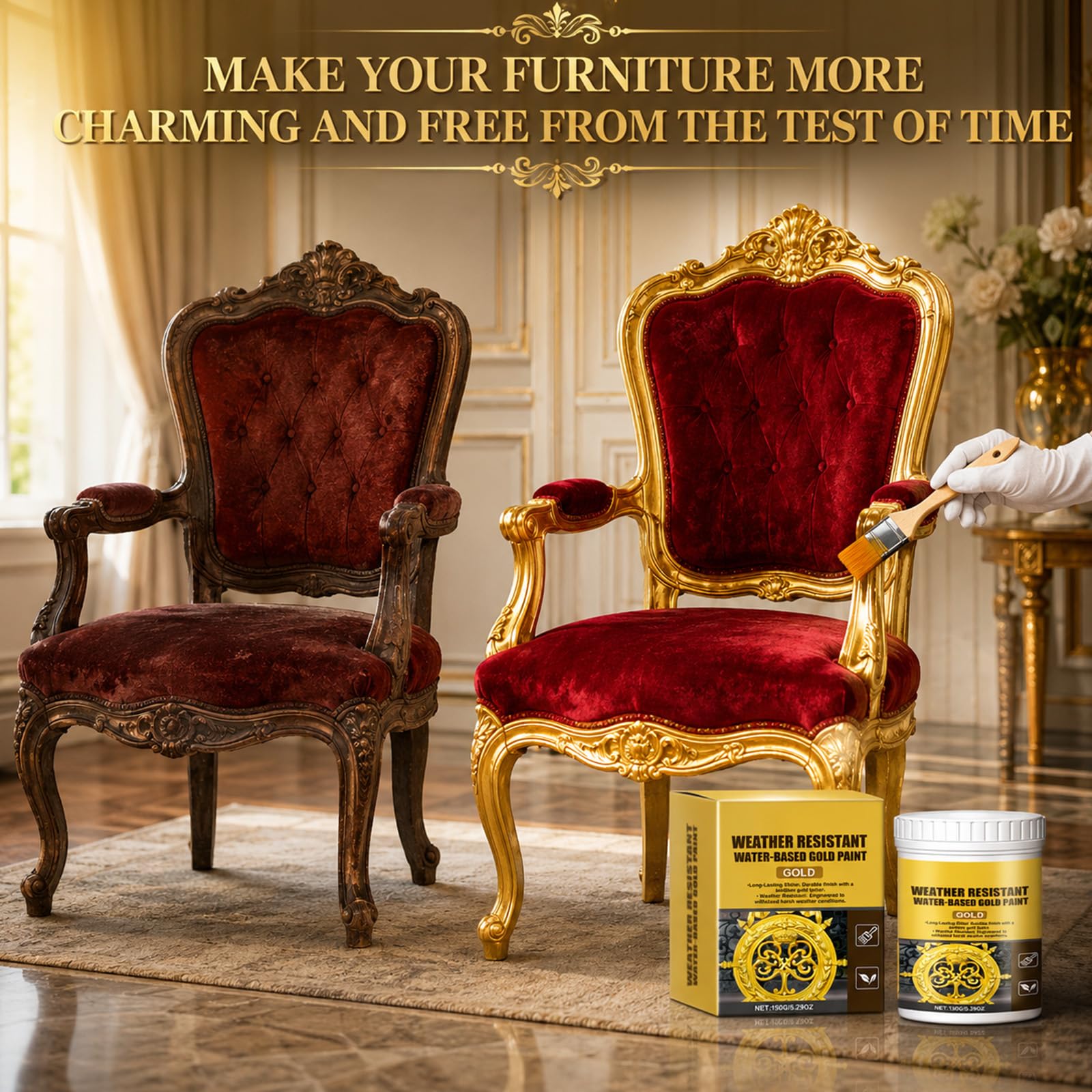 🧹 Weather Resistant Water Based Gold Paint ✨