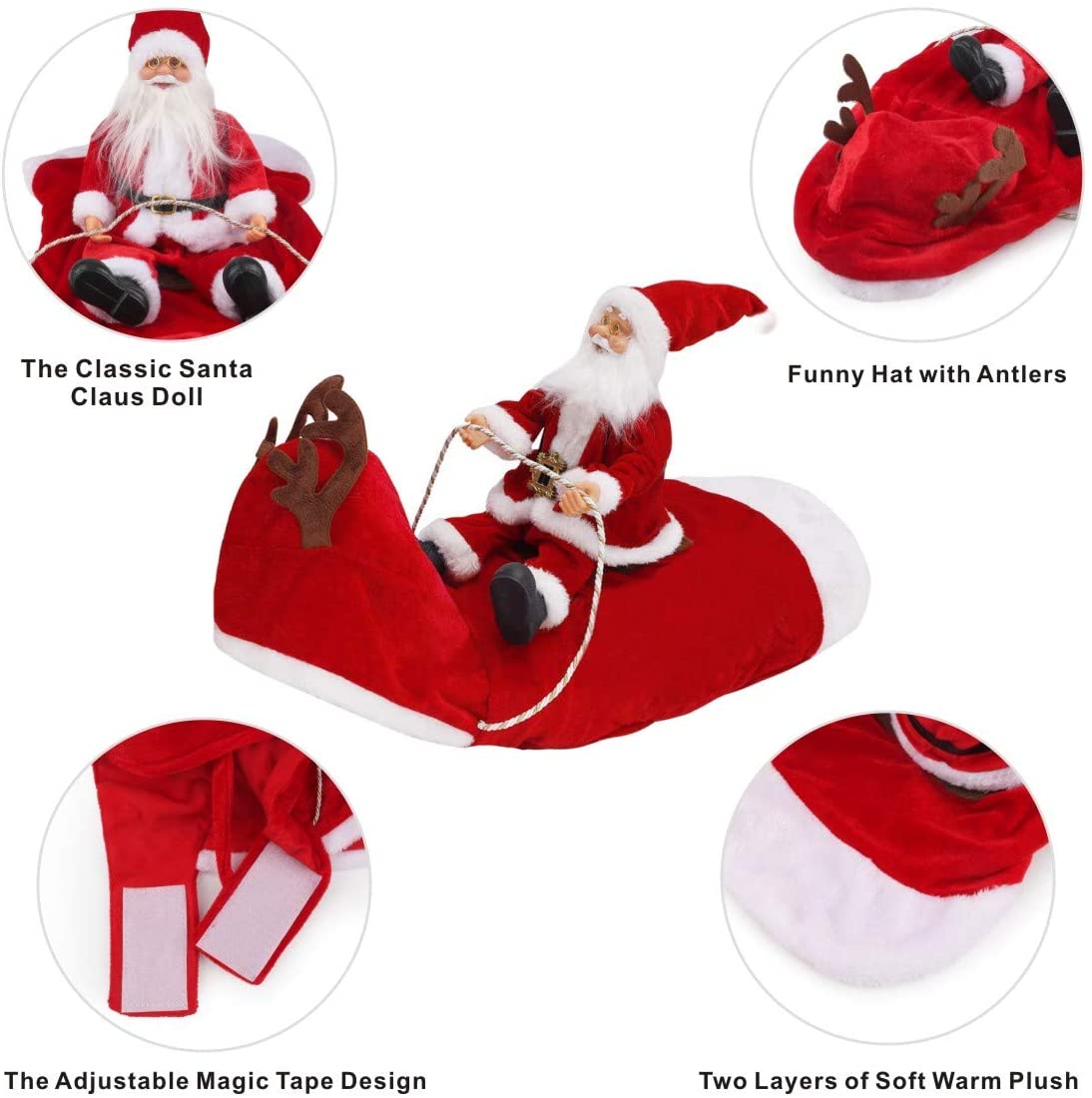 Santa Dog Costume-Christmas Pet Coat