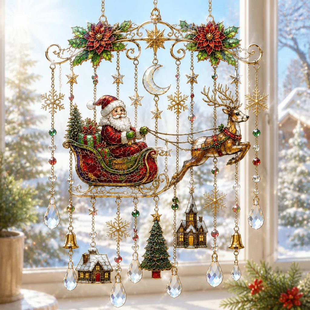 🔥Handmade Christmas Stained Glass Window Hanging🔥