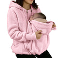 Winter Mom Cozy Fleece Thicken Kangaroo Carrier Coat Clothing