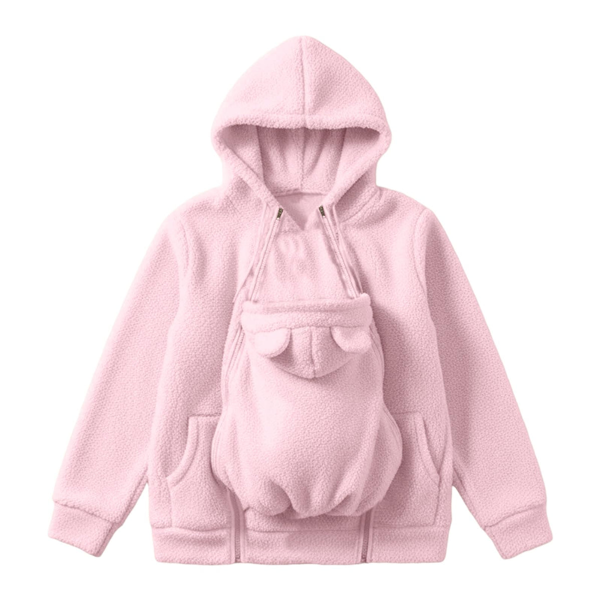Winter Mom Cozy Fleece Thicken Kangaroo Carrier Coat Clothing