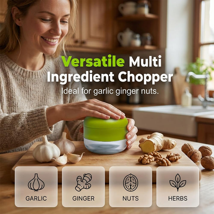 ✨ Mini Garlic Chopper and Press with Container Set 🧄