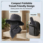 Breathable Fisherman Hat with Detachable Face Mask