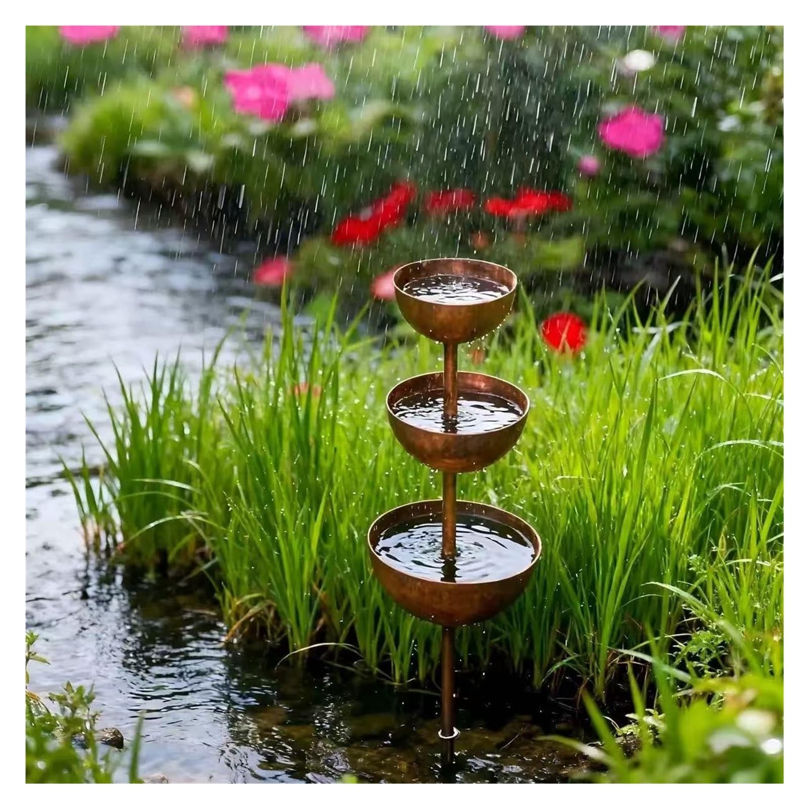 🐦 Rain Catcher Bird Bath Stake 🦋
