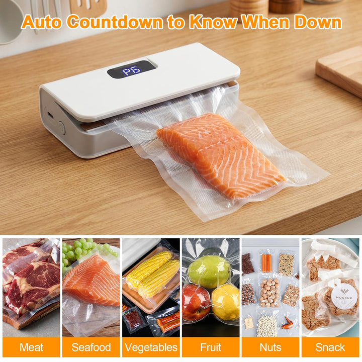 Mini Bag Sealer, Rechargeable Sealer Machine with LED Power Display