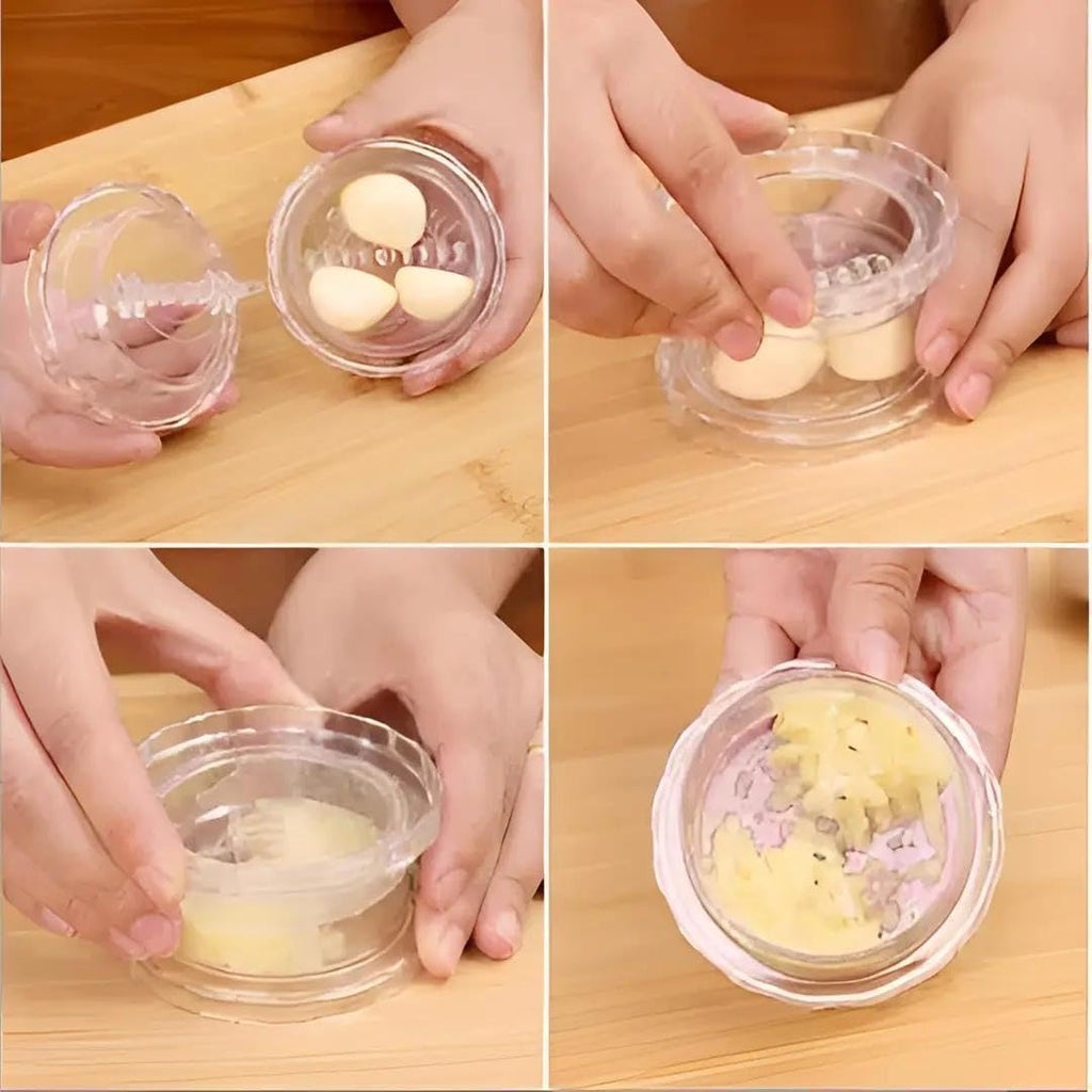 🧄 Transparent Manual Garlic Twist – ✨ Multi Functional Mincer & Grinder