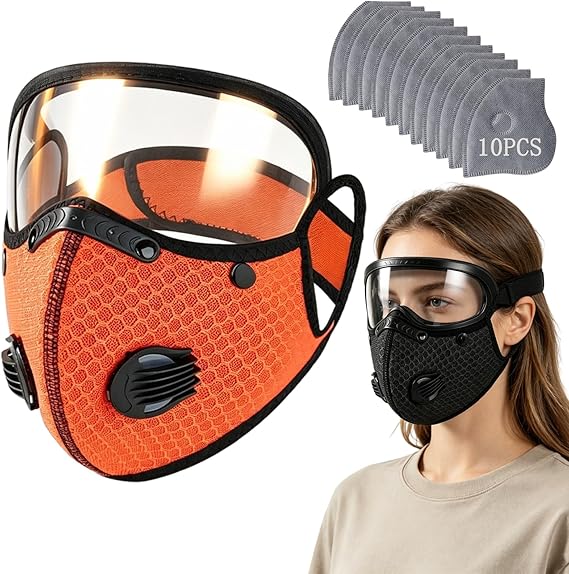 😷 Reusable Carbon Filter Dust Mask with Adjustable Goggles ❤️