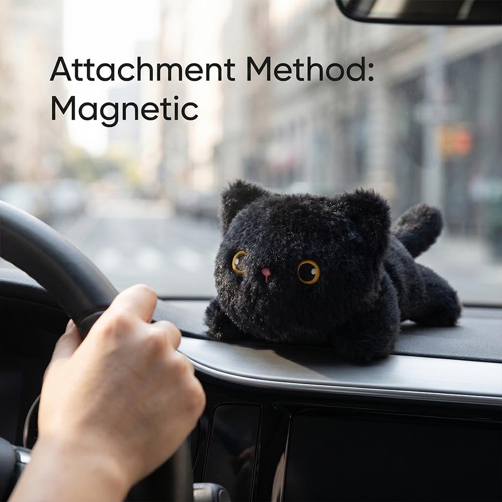 🐈 Magnetic Plush Cat Car Decor 🐱