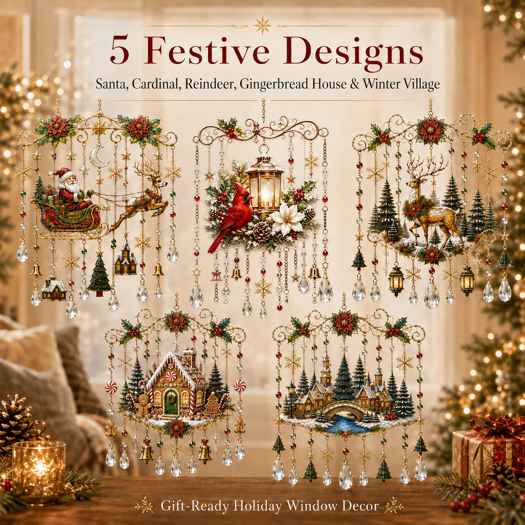 🔥Handmade Christmas Stained Glass Window Hanging🔥