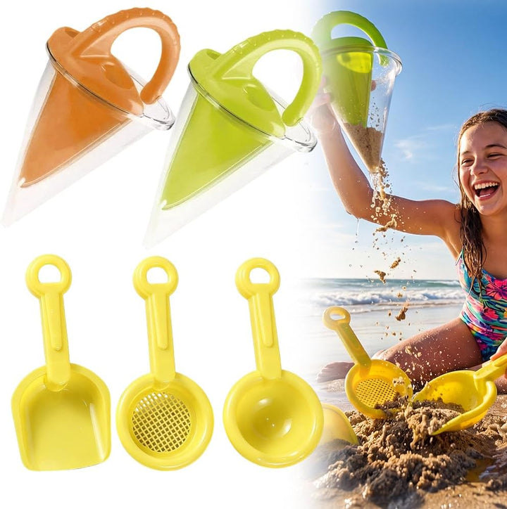 ✨ 🔥 Drippy Sand Castle Maker and Spilling Funnel Sand Toy ✨ Professional Sand Castle Building Kit（❤️Three sand-digging tools will be given away❤️）