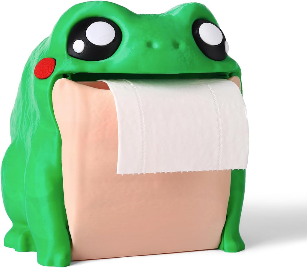 Frog Toilet Paper Holder, Funny Toilet Roll Towel Free Standing Dispenser, 3D Printed