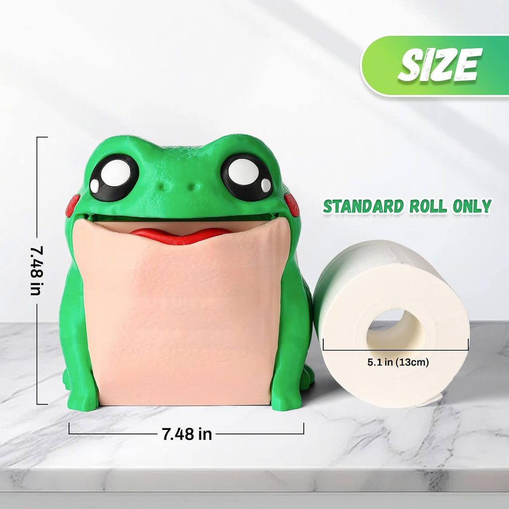 Frog Toilet Paper Holder, Funny Toilet Roll Towel Free Standing Dispenser, 3D Printed