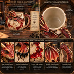 ⏳ Last Day 50% OFF – 🐉 Sculpted Dragon Mug Collection | 6 Fantasy Realm Designs with Raised 3D Dragon Details ☕