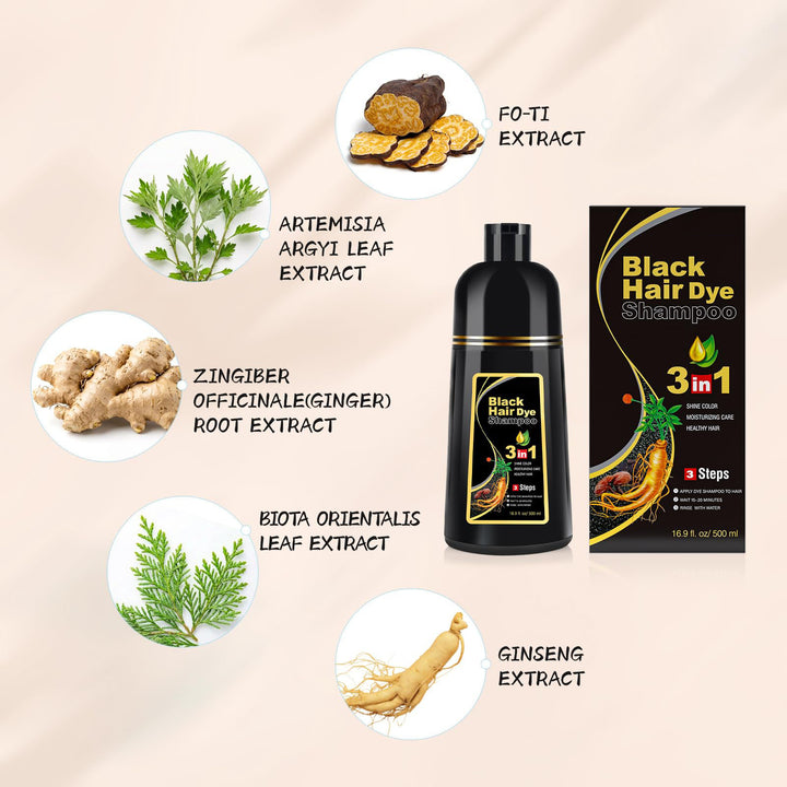 Dark Brown Hair Color Shampoo for Gray Hair 500ML Hair Dye Shampoo for Men & Women