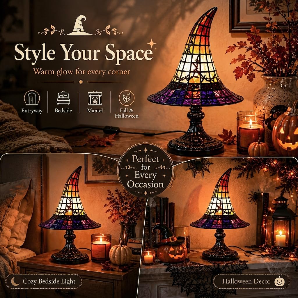 Stained Glass Witch Hat Lam 🎃