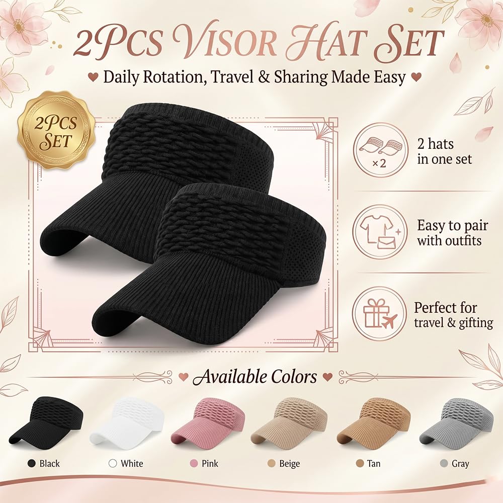 ☀️ Women's High Ponytail Sun Visor Hats 🧢