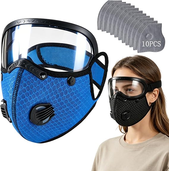 😷 Reusable Carbon Filter Dust Mask with Adjustable Goggles ❤️