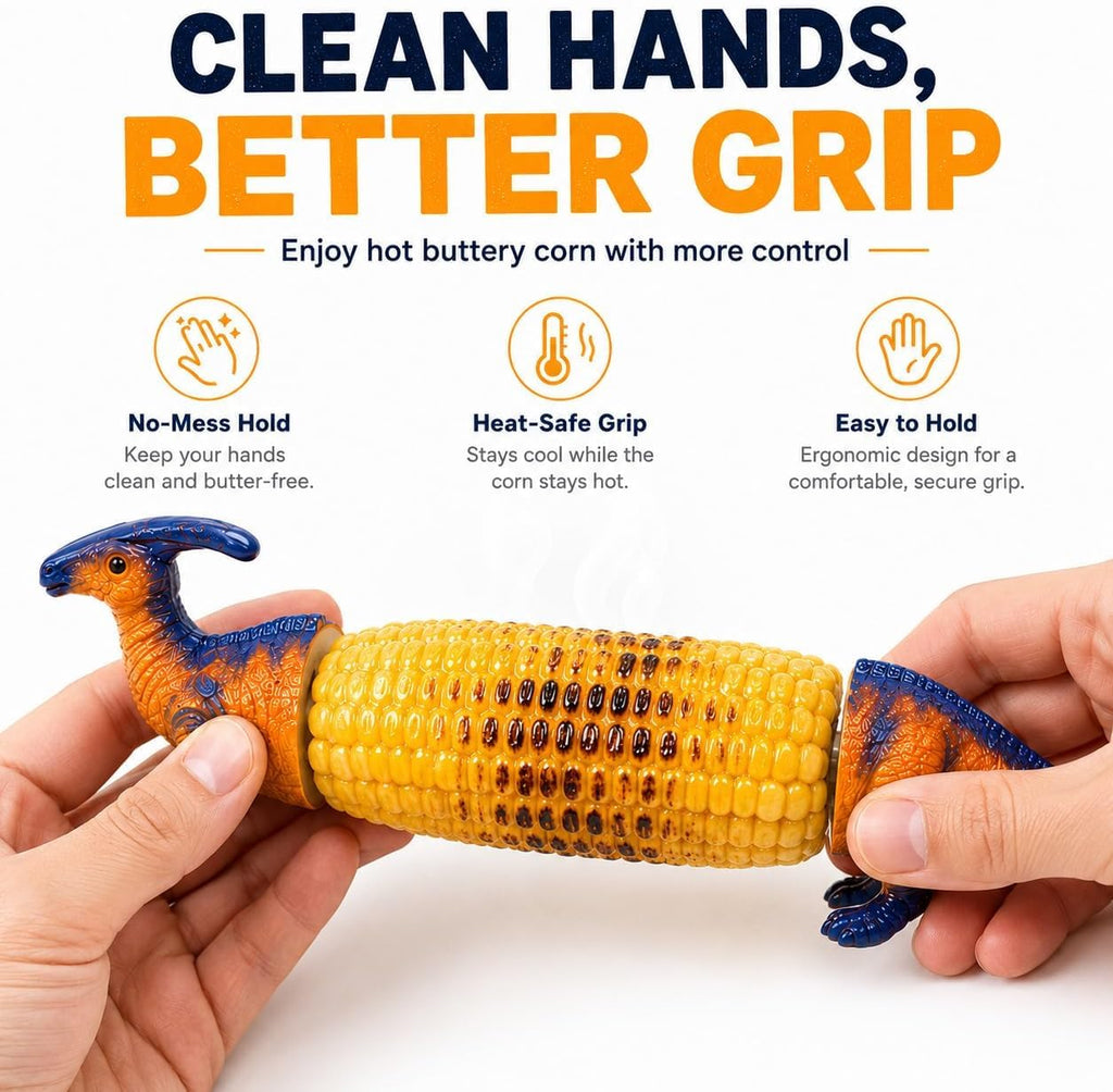 🦖 Funny Dinosaur 🌽 Corn Cob Holders