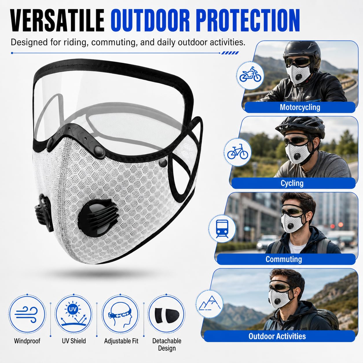 😷 Reusable Carbon Filter Dust Mask with Adjustable Goggles ❤️