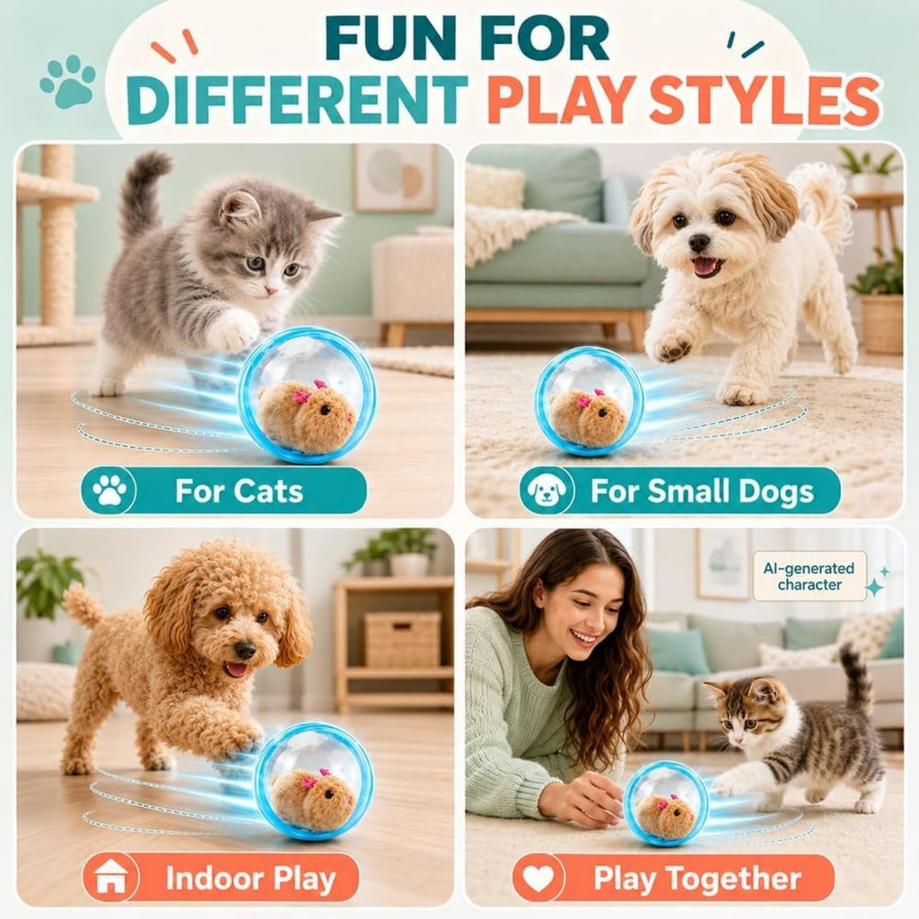 ✅ 2026 New Self-Rolling Interactive Cat Ball ✨