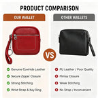 ✨ Square Leather Mini Card Wallet 👛 Coin Purse
