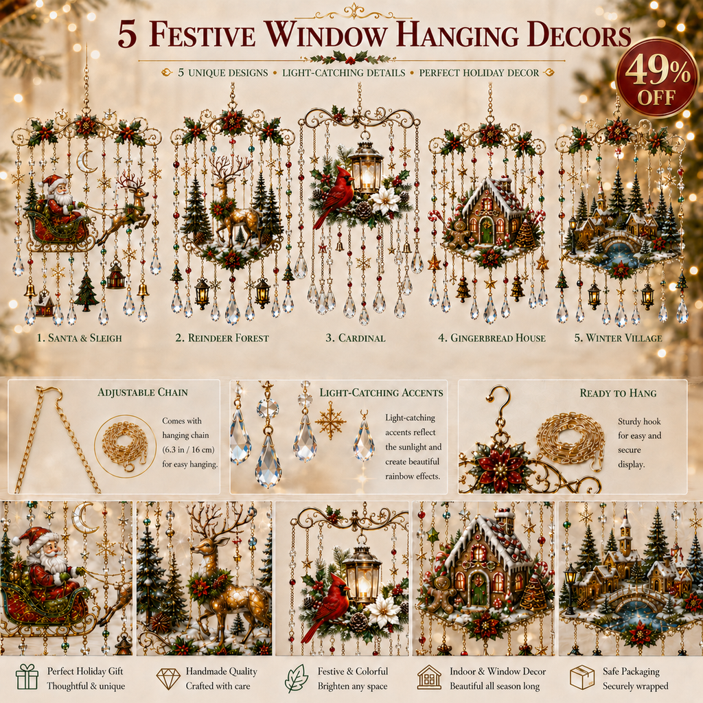 🔥Handmade Christmas Stained Glass Window Hanging🔥