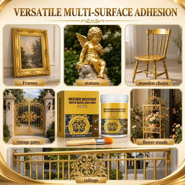🧹 Weather Resistant Water Based Gold Paint ✨