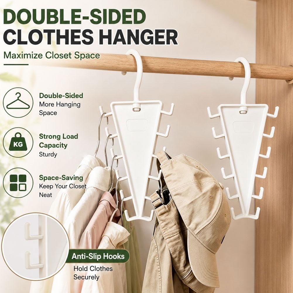 🎁 Multi-Functional V-Shaped Double Sided Hanger Storage Rack ✨
