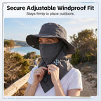 Breathable Fisherman Hat with Detachable Face Mask