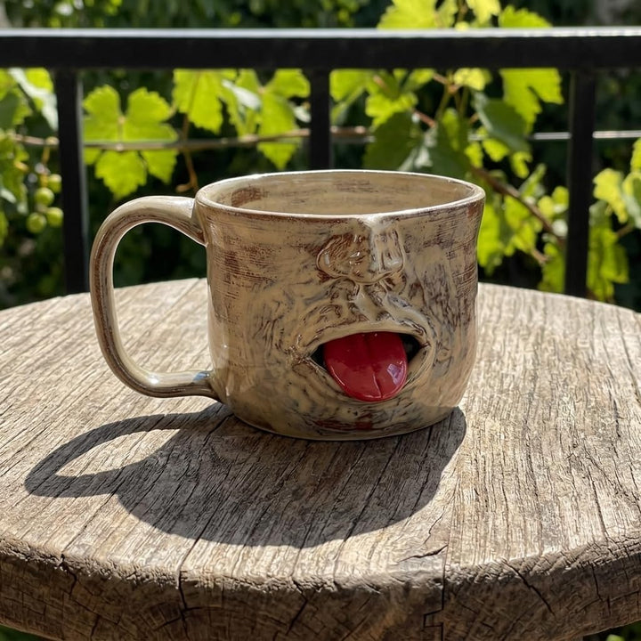 Handmade Face Shaped Ceramic Mug