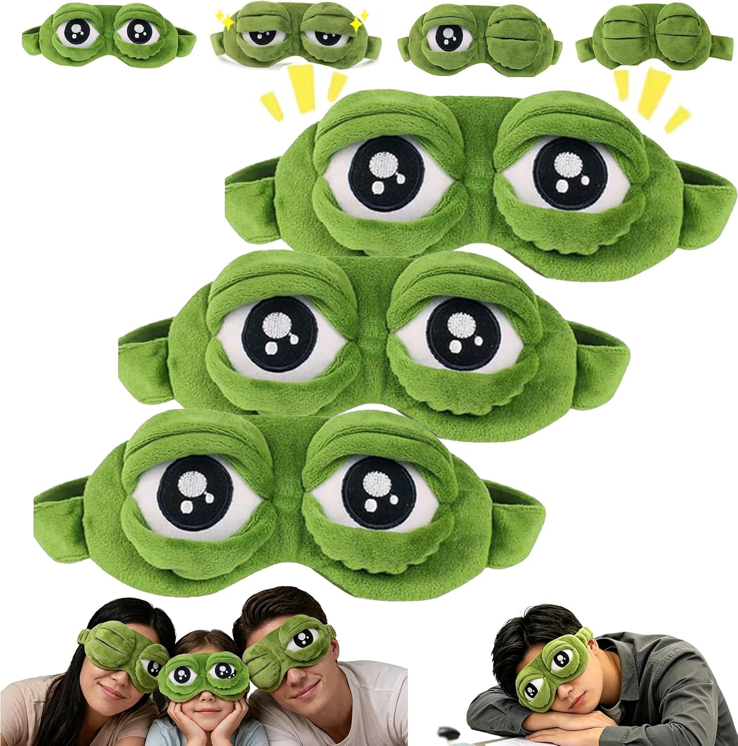 3D Funny Frog Sleep Mask Soft Cartoon Eyeshade