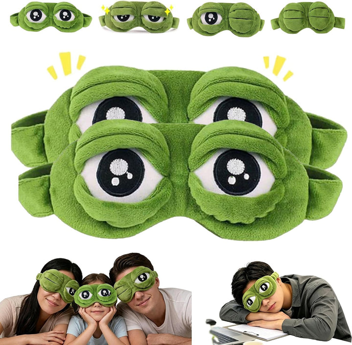 3D Funny Frog Sleep Mask Soft Cartoon Eyeshade
