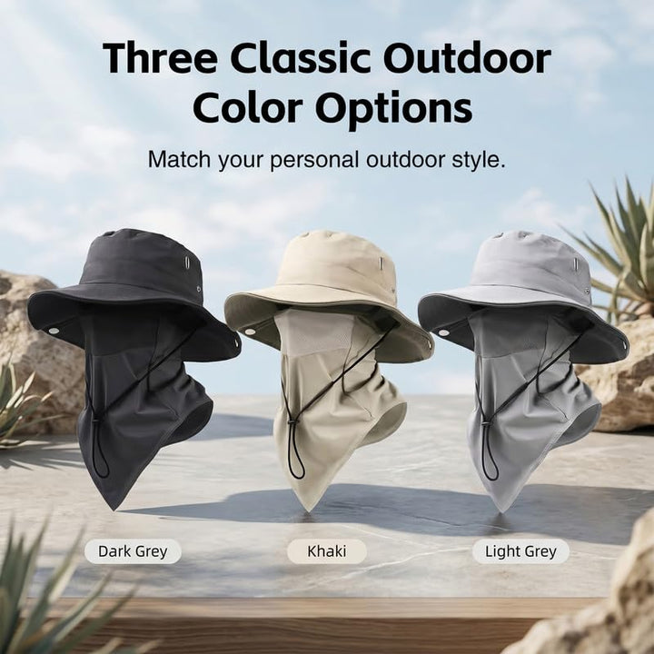 Breathable Fisherman Hat with Detachable Face Mask
