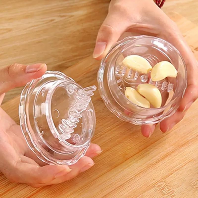 🧄 Transparent Manual Garlic Twist – ✨ Multi Functional Mincer & Grinder