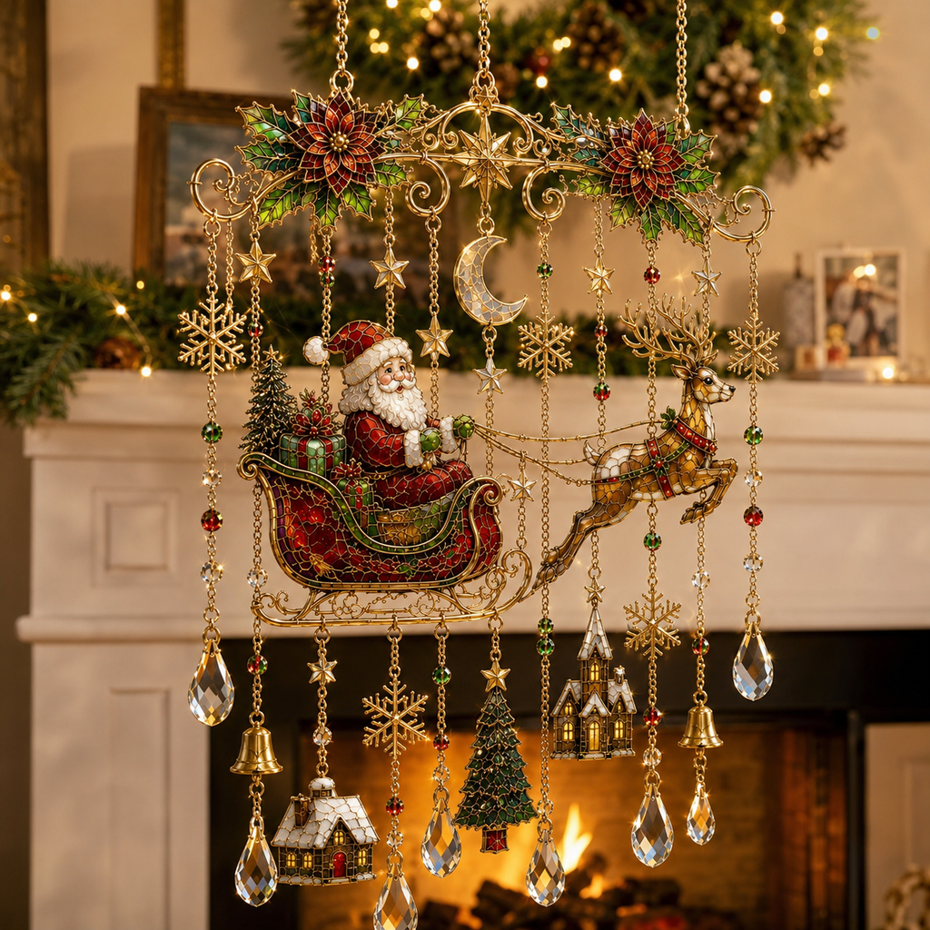 🔥Handmade Christmas Stained Glass Window Hanging🔥