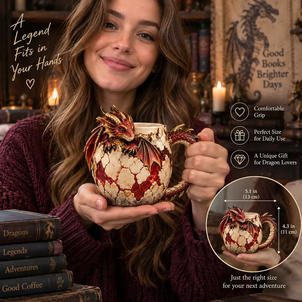 ⏳ Last Day 50% OFF – 🐉 Sculpted Dragon Mug Collection | 6 Fantasy Realm Designs with Raised 3D Dragon Details ☕