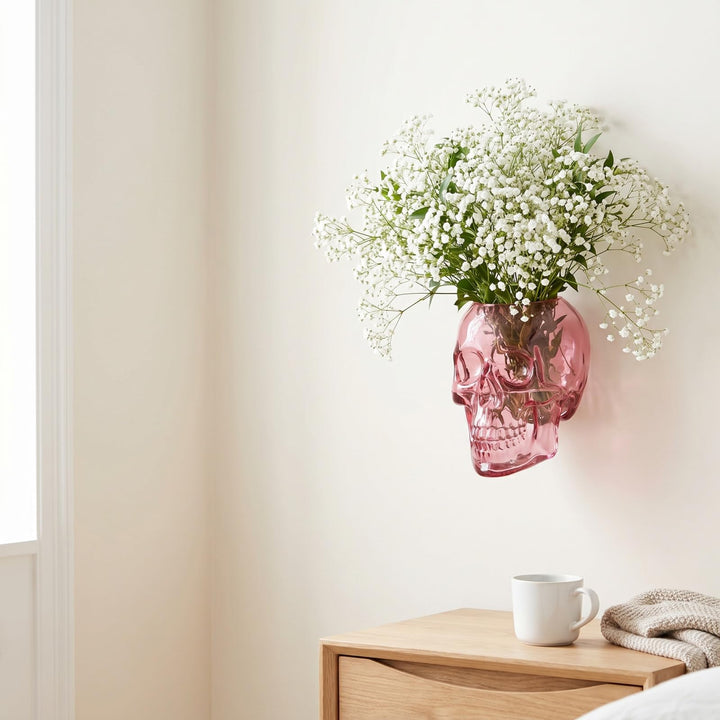 🔥  🔥 Gothic Skull Wall Vase 💀 Hanging Planter for Any Flower 🌸