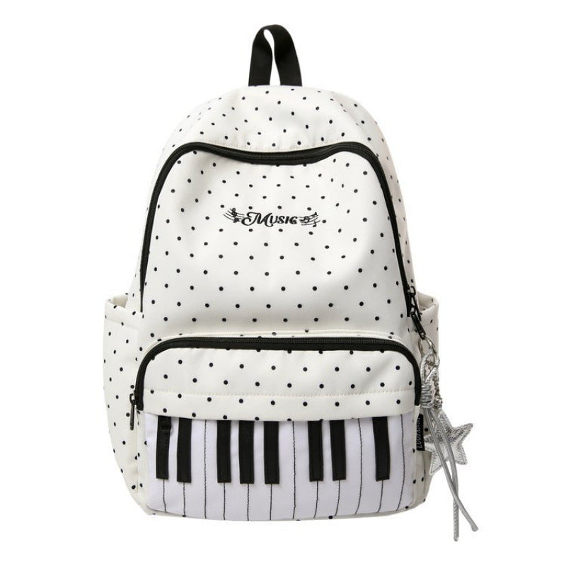 Piano Backpack for Women Music Backpack with Polka Dot (Free star pendant)