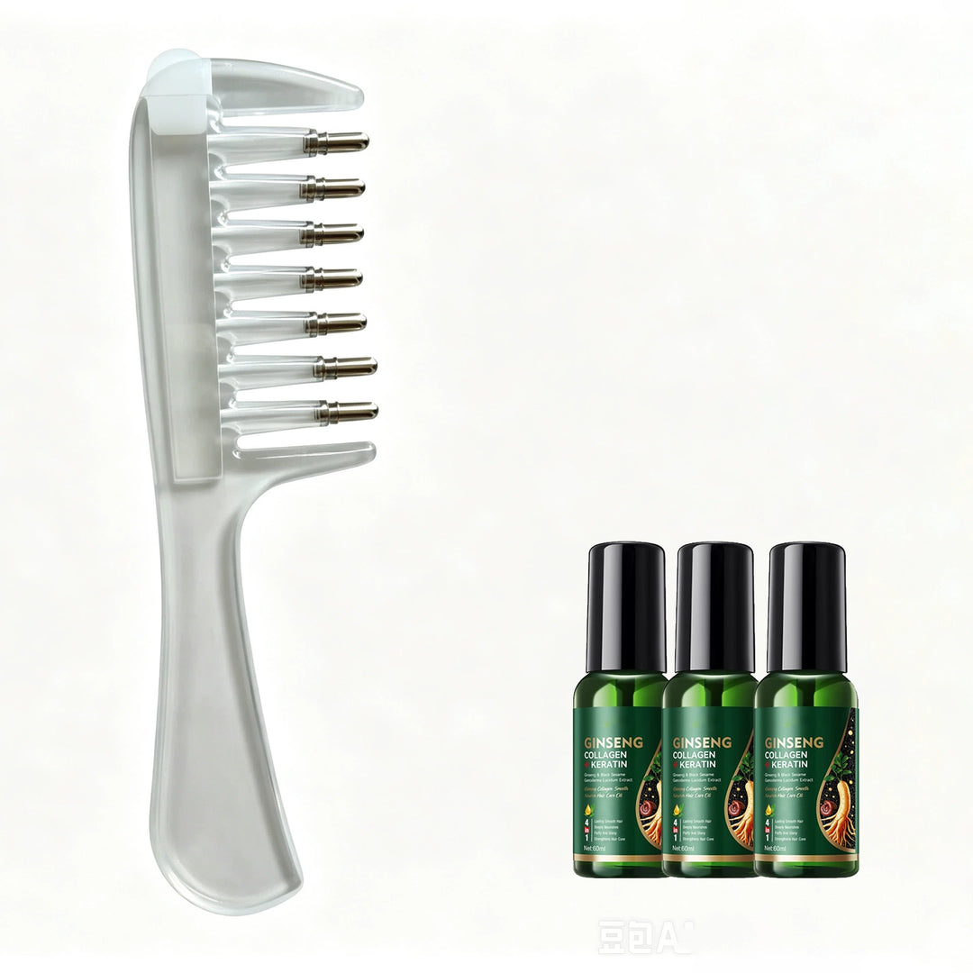 Hair serum applicator comb, hair oil applicator (Three bottles of hair serum are given away for free.)