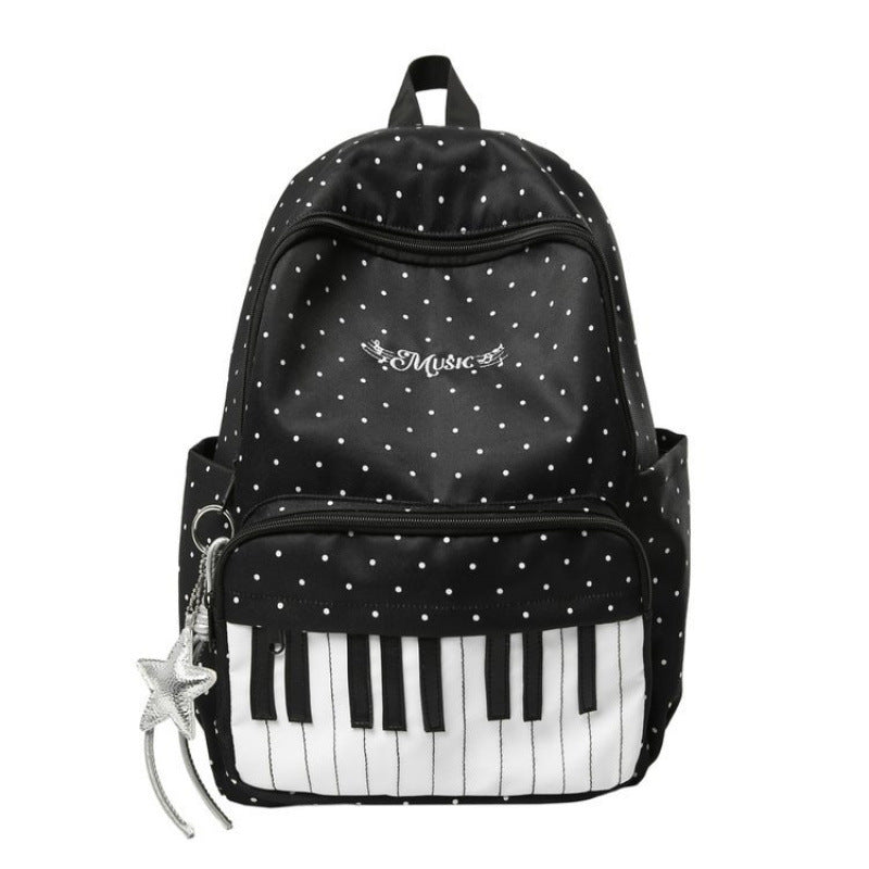 Piano Backpack for Women Music Backpack with Polka Dot (Free star pendant)