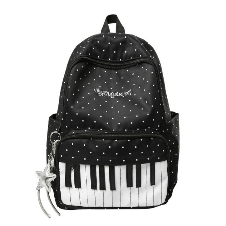 Piano Backpack for Women Music Backpack with Polka Dot (Free star pendant)