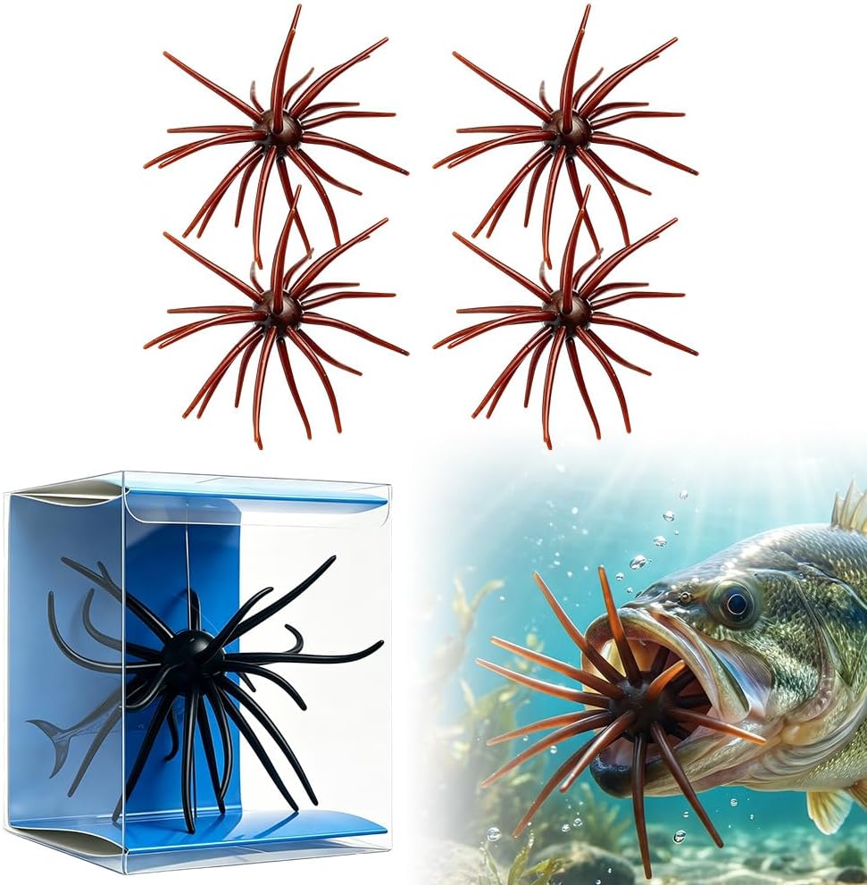 🐟 Urchin Baits for Bass Fishing 🎣 4PCS Sea Urchin Bass Bait