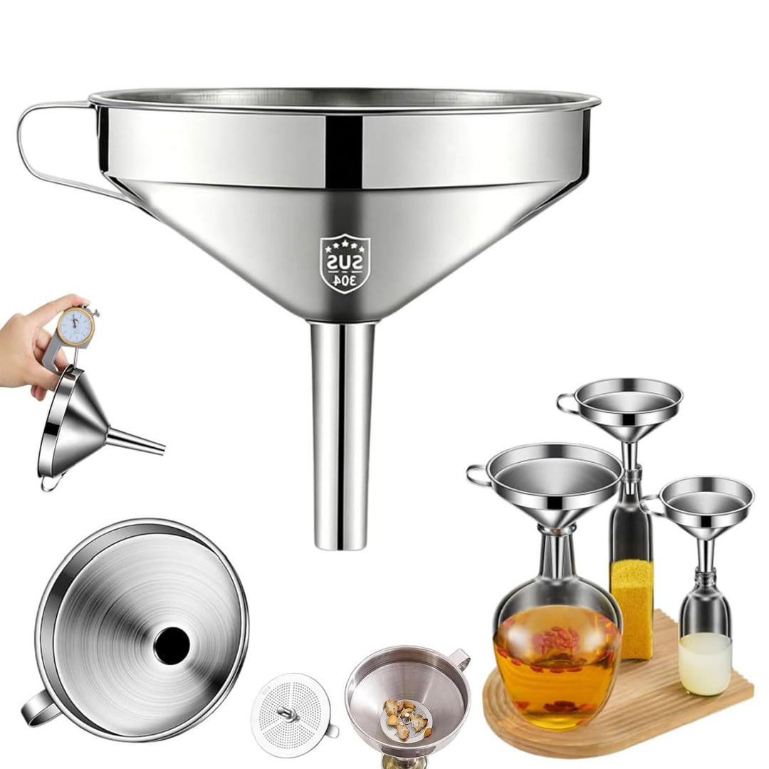 ✨ 304 Stainless Steel Funnel with Filter Mesh