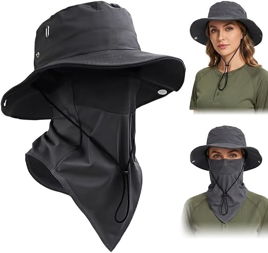 Breathable Fisherman Hat with Detachable Face Mask