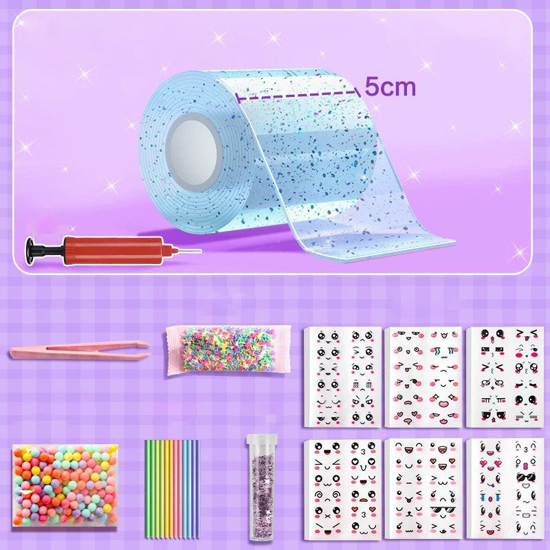 DIY Craft Creative Blow Bubbles Double Sided Tape，Clear Nano Tape,  with Sequin Removable