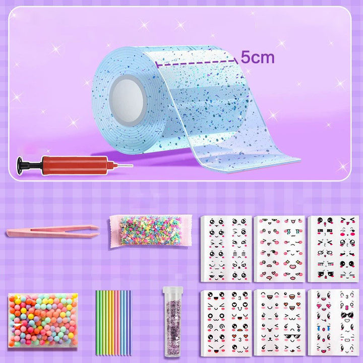 DIY Craft Creative Blow Bubbles Double Sided Tape，Clear Nano Tape,  with Sequin Removable