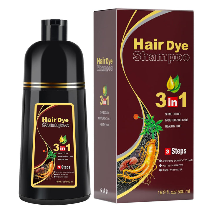 Dark Brown Hair Color Shampoo for Gray Hair 500ML Hair Dye Shampoo for Men & Women